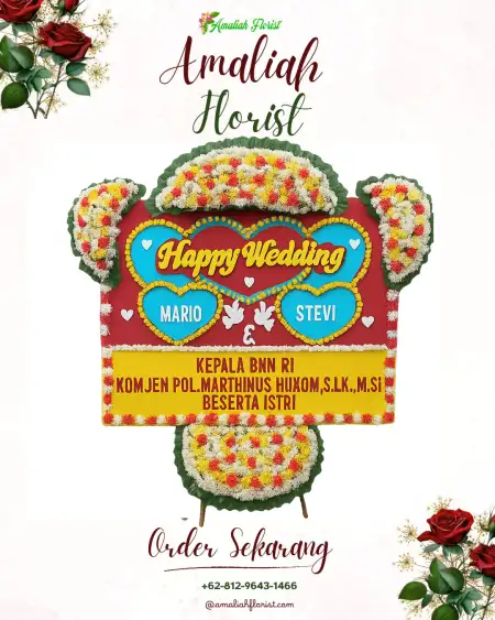 Papan Bunga Pernikahan Temas